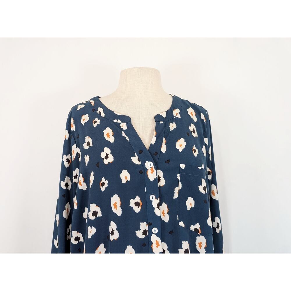 Skies Are Blue Curvy Top Stitch Fix Blue Floral Print Women's Size 1X - Picture 2 of 7